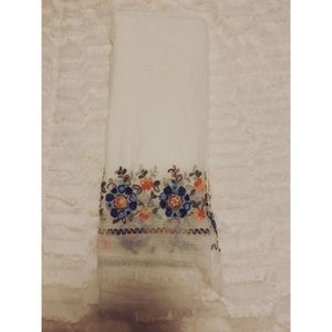 White floral scarf